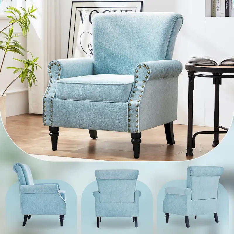 Classic Upholstered Accent Chair Set of 2