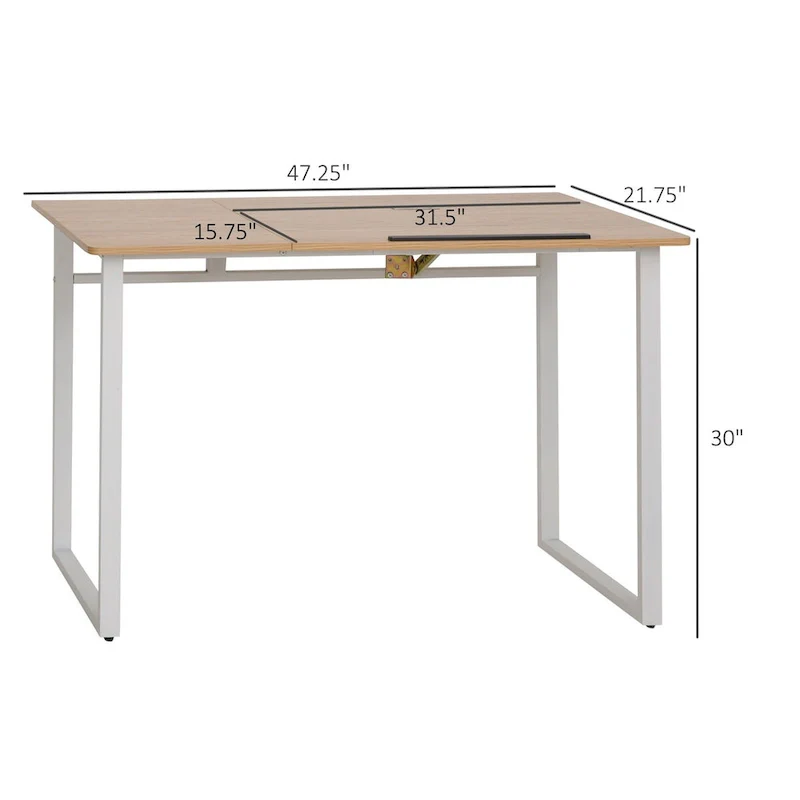 Yellow & White Adjustable Tilt-Top Drafting Desk, Single User