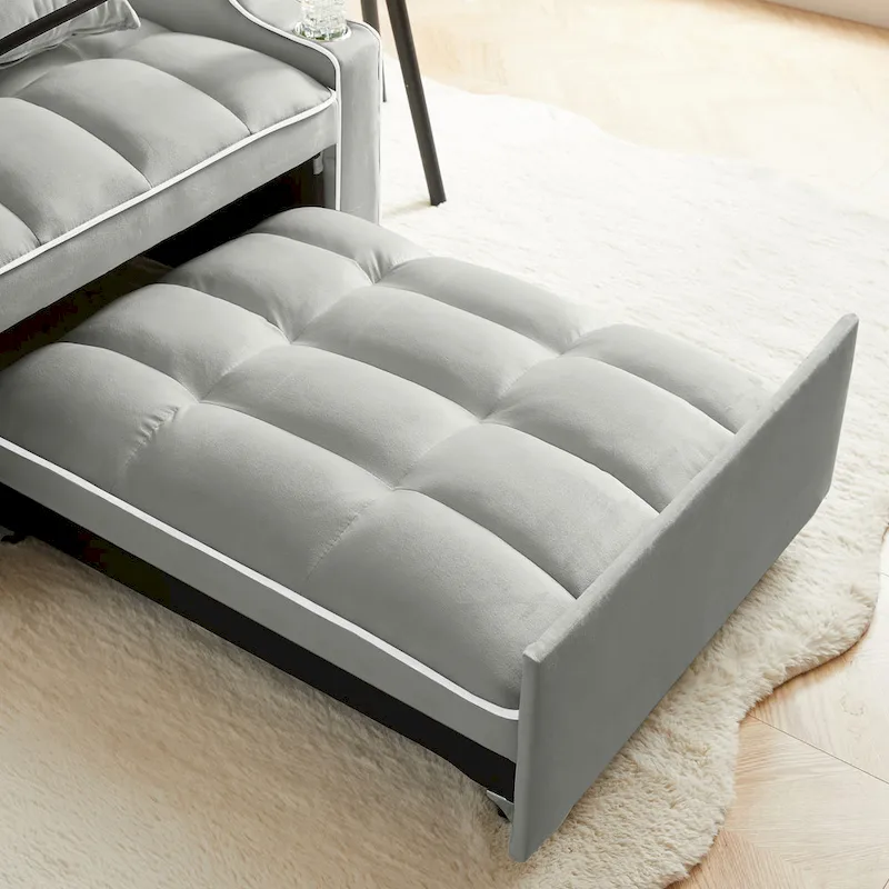 3-in-1 Sofa Bed, Convertible Sleeper Chair Sofa Bed Adjustable Pull Out Sleeper Chair Bed Multi-Pockets Folding Sofa Bed