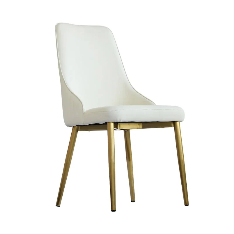 Upholstered Dining Chairs - Beige, High Back Design