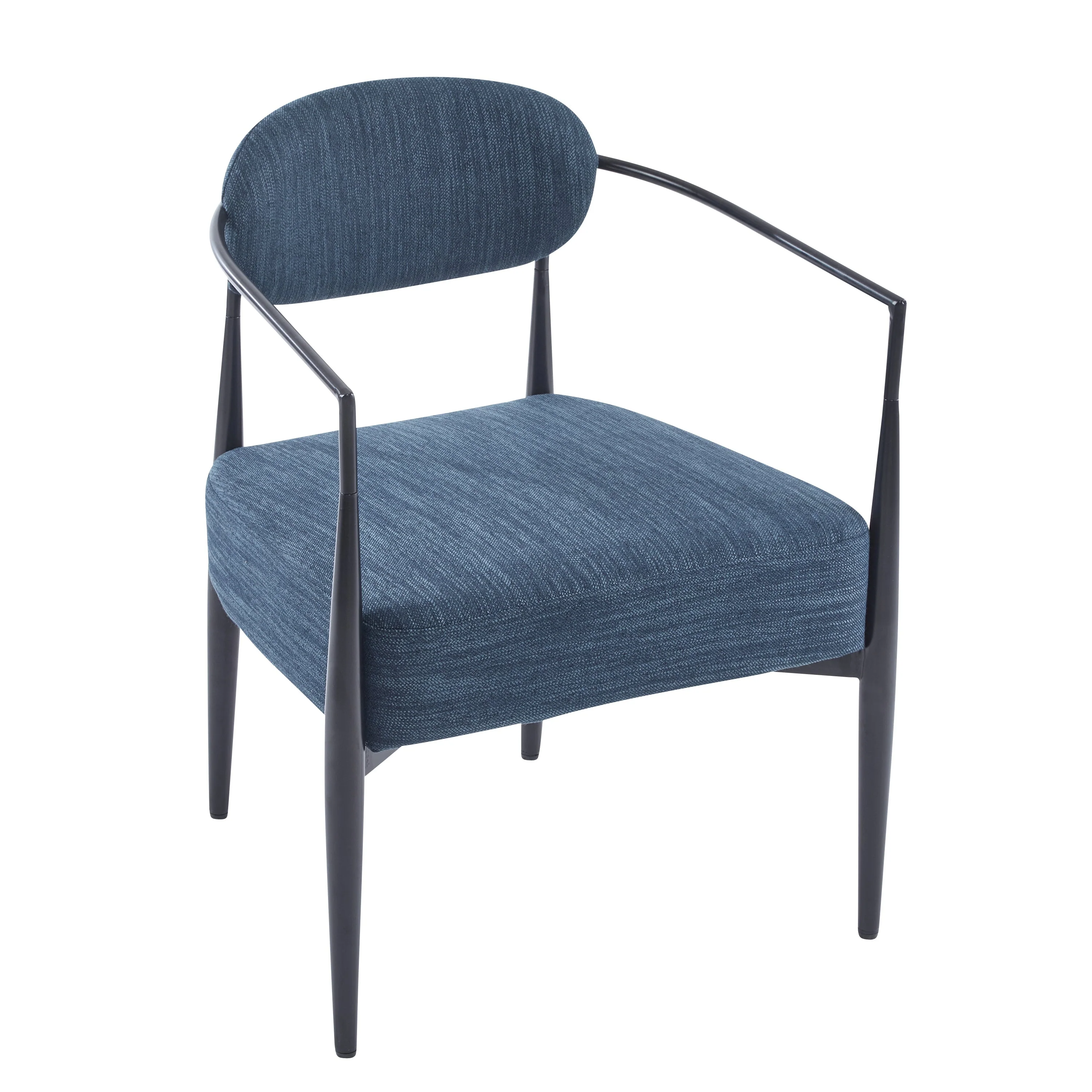 Mid-Century Fabric Dining Chair with Tapered Legs & Pocket Spring Seat