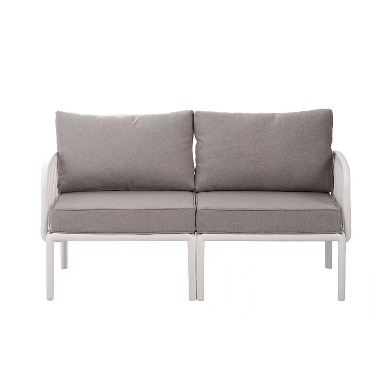 Christopher Knight Home - Afra 3-Piece Modern Patio Conversation Set with Waterproof Cushions