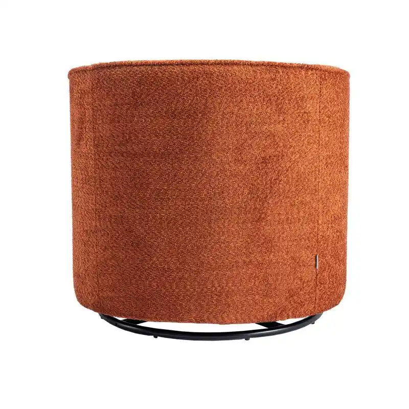 Upholstered Swivel Barrel Armchair - Single Seat