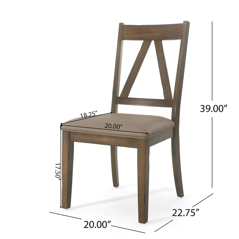 Fairgreens Farmhouse Upholstered Wood Dining Chairs (Set of 2)  20.00  L x 22.75  W x 39.00  H