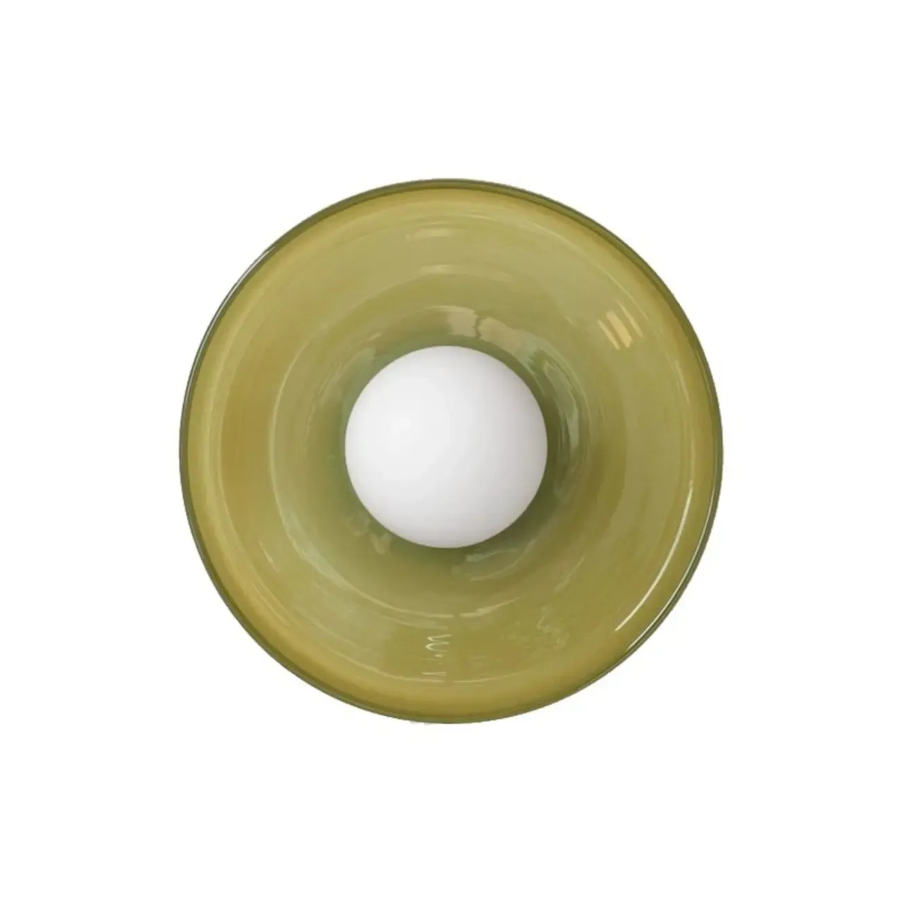 Modern Green Circular Glass Semi Flush Ceiling Light