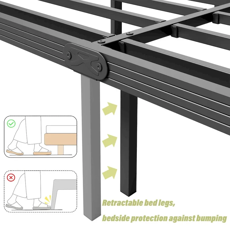 14 Inch Heavy Duty Bed Frame, No Box Spring Needed, Noise Free
