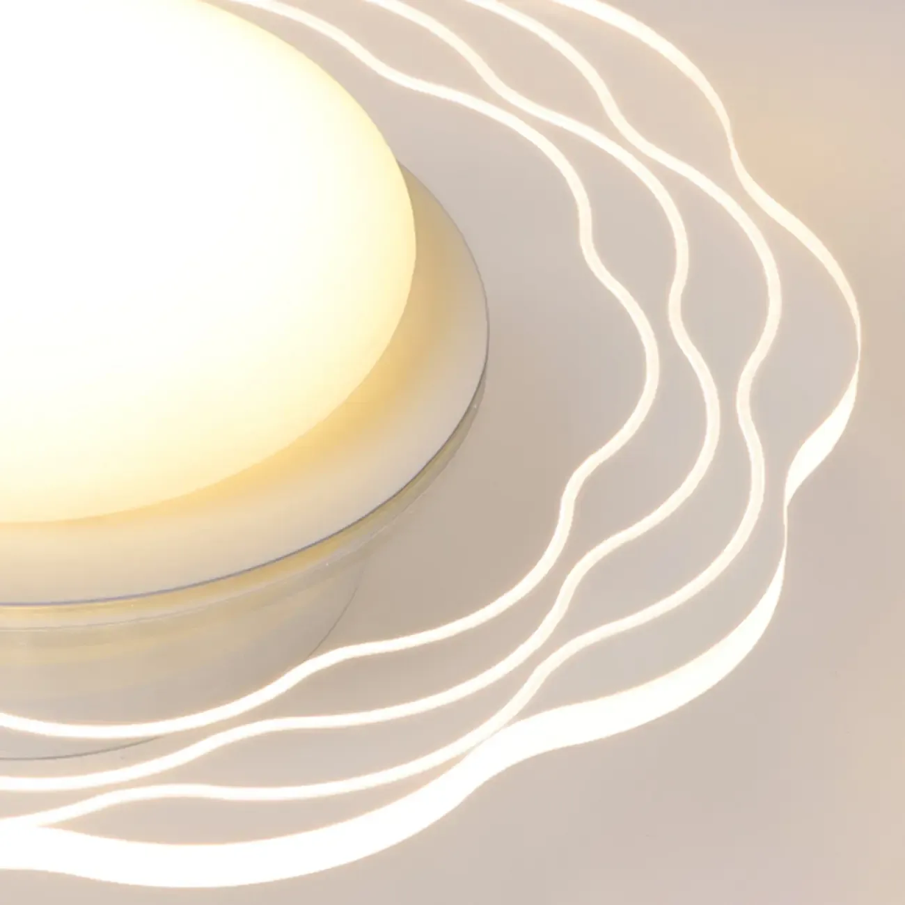 Mini White Artistic Flower Shade Flush Ceiling Light Dimmable