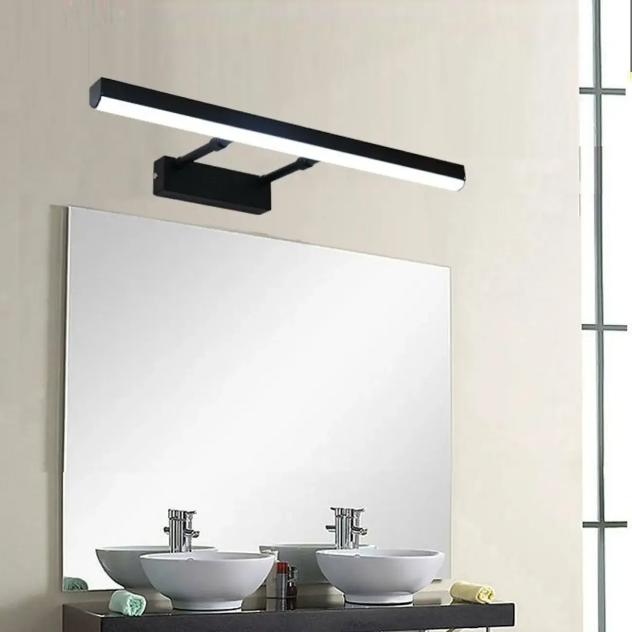 Modern Black LED Bathroom Vanity Light  with Integrated LED