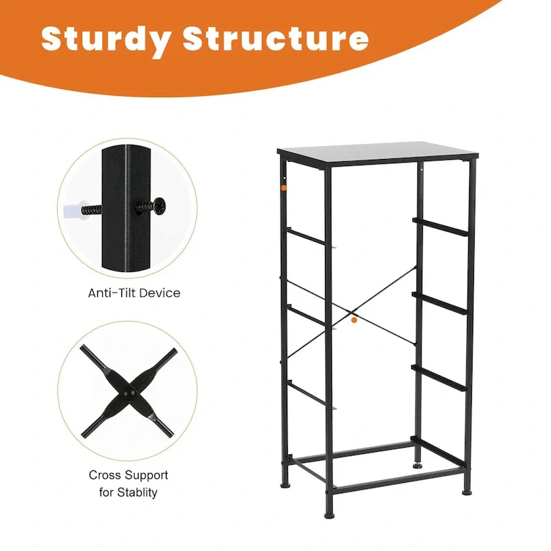 4-Drawer Dresser Chest, 34.4 Tall Fabric Nightstand with Wooden Top and Metal Frame