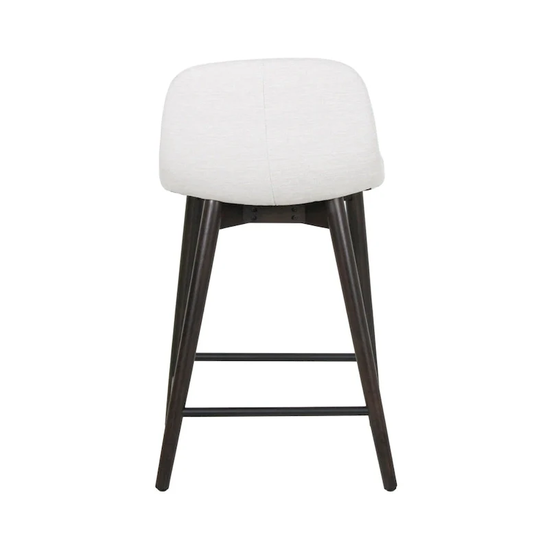 Upholstered Solid Wood Counter Stool With Footrest by