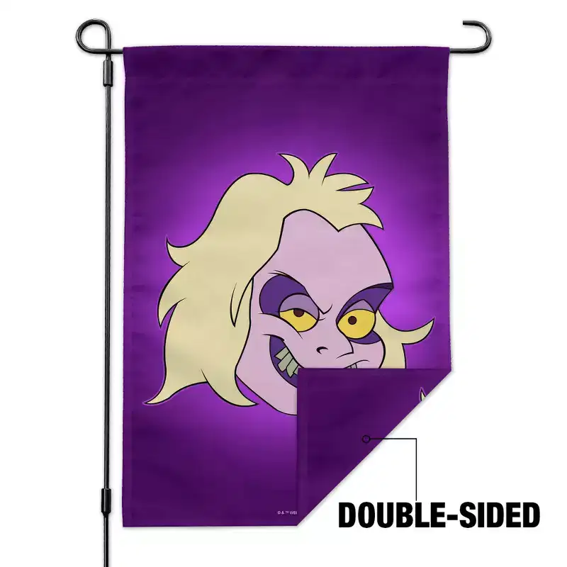Beetlejuice Animated Series Evil Grin Garden Yard Flag with Pole Stand Holder