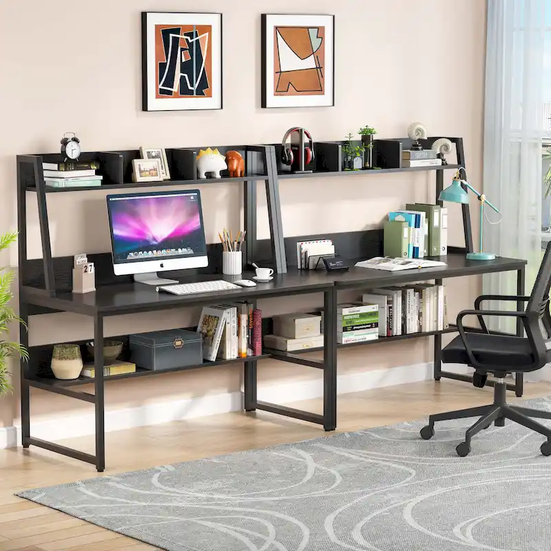 Computer Desk with Hutch and Bookshelf,Home Office Desk,Study Writing Table