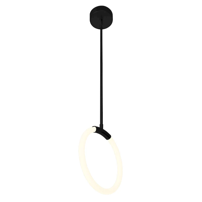 Hoops 1 Light LED Pendant With Black Finish