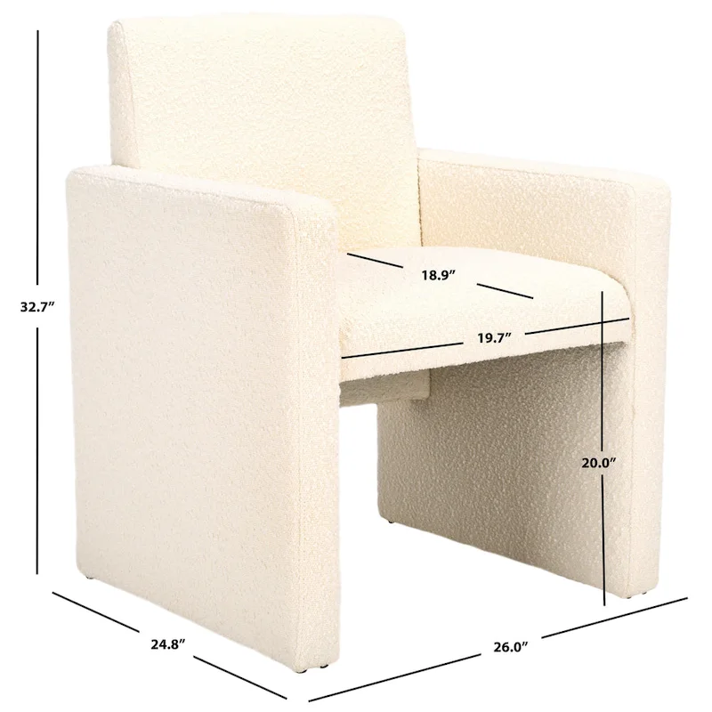 SAFAVIEH Couture Gunna Linen Arm Chair - 26 W x 25 D x 33 H - 26Wx25Dx33H