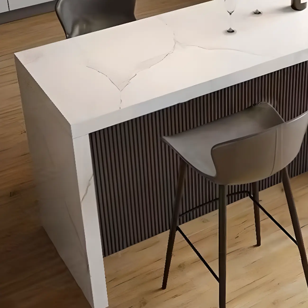 Rectangle White Marble Counter Height Bar Tables