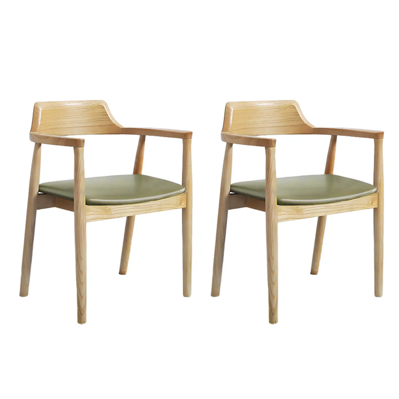 Mid Century Solid Wood Dining Chair Set of 2