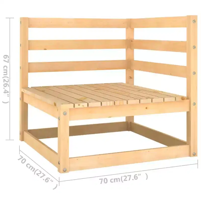 vidaXL Garden Lounge Set Solid pine wood, fabric (100% polyester)