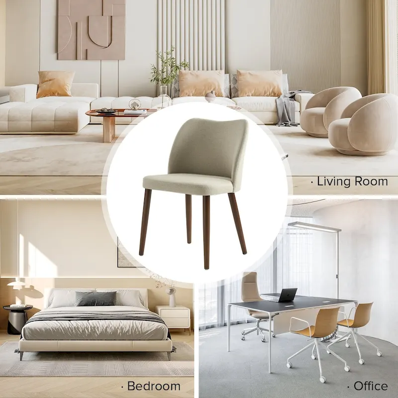 Melisa Upholstered Solid Wood Dining Chair Set of 2 by HULALA HOME