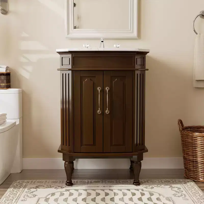 Hyleory Bathroom Vanity,Bathroom Cabinets Freestanding with 2 Doors for Bathroom Floor Cabinet,Restroom Cabinet, Storage Cabinet