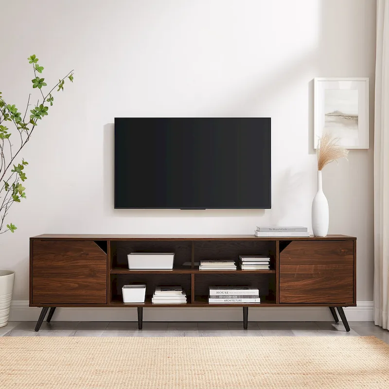 70-inch TV Stand with Storage Cabinets for Living Room