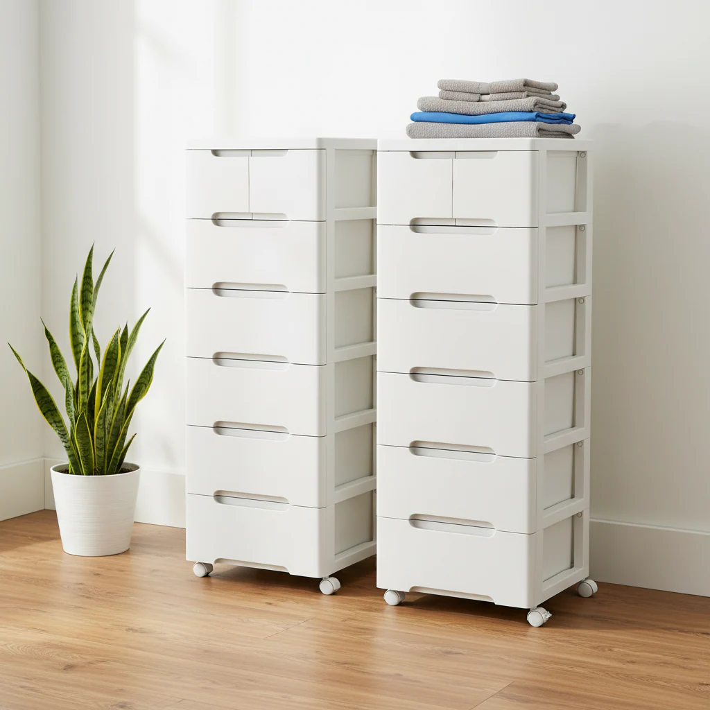 2 PCS 7-Drawer Plastic Rolling Storage Cart with 4 Universal - See Details