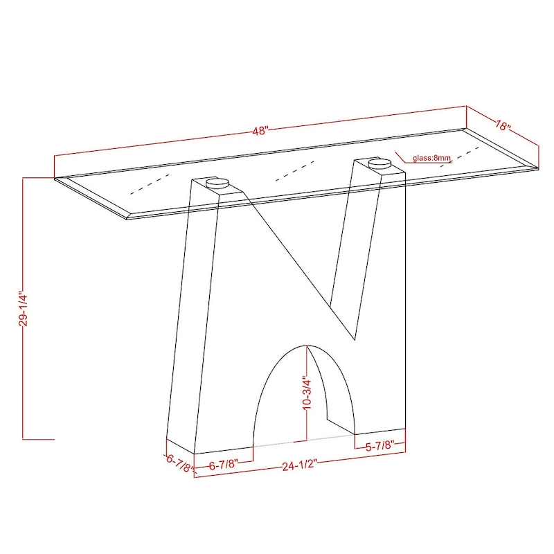 Noele Modern Black 48-inch Glasstop Console Table by Furniture of America