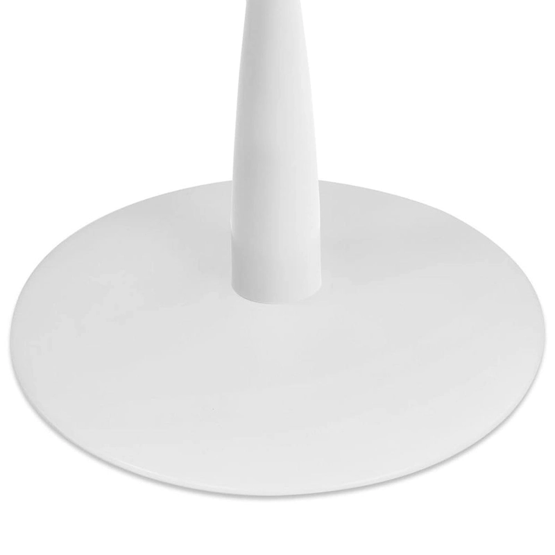 Oval White Faux Marble Topped Pedestal Dining Table