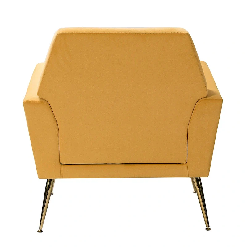 Velvet Tufted Accent Armchair with Gold Metal Legs – 250lbs Capacity