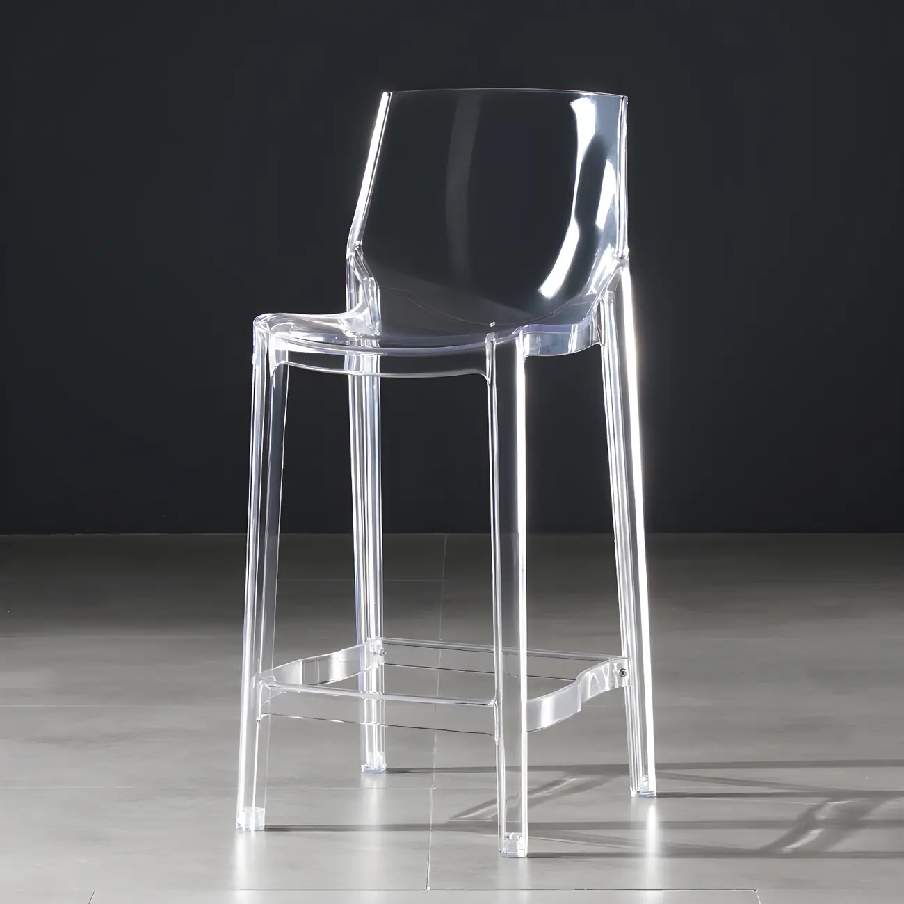Modern Acrylic Transparent Chic Rectangle Durable Bar Stool