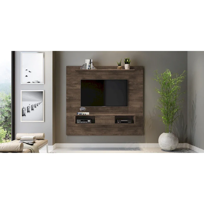 2-shelf Engineered Wood 70-inch TV Board for Flat Screens