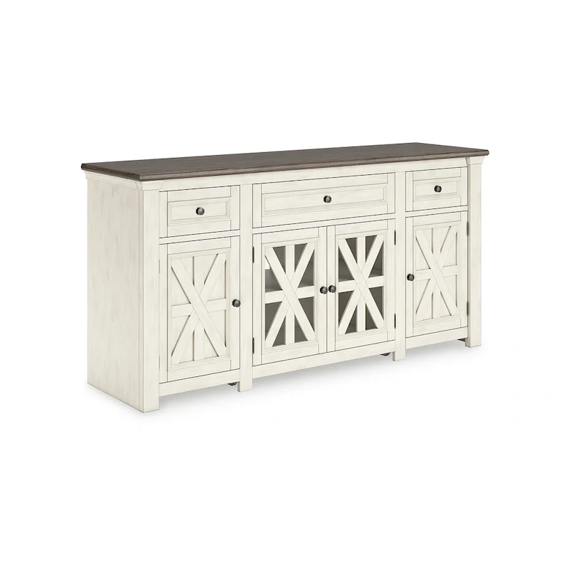 Signature Design by Ashley Bolanburg White/Gray 73 TV Stand for TVs up to 83 - 72.5 W x 20.25 D x 36.13 H