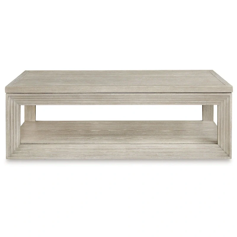 Marz Lift Top Coffee Table, Hidden Storage, 54 Inch Weathered Gray