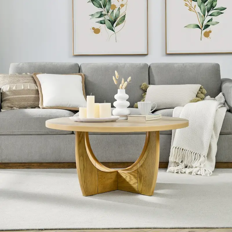 Living Room Wooden Round Coffee Table