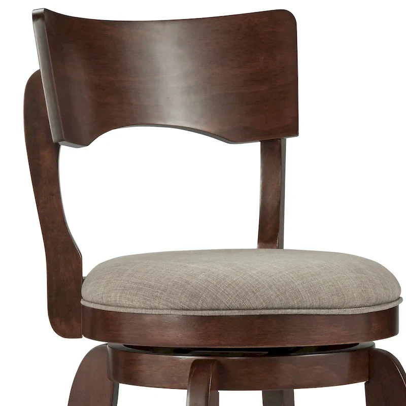 Lyla Swivel 29-inch Brown High Back Bar Height Barstool by iNSPIRE Q Classic