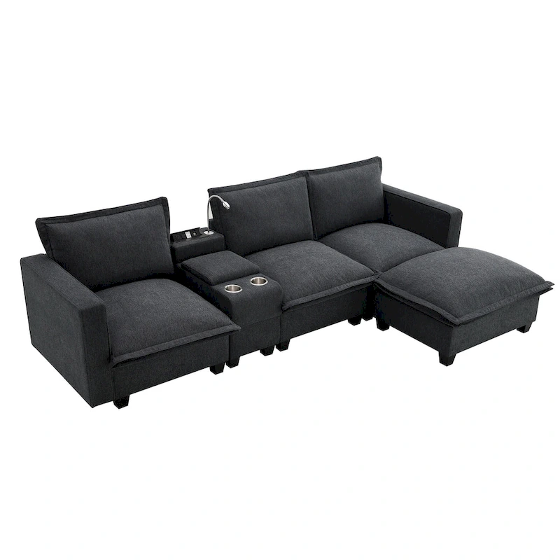 109 Chenille Modular Sectional Sofa with USB Console