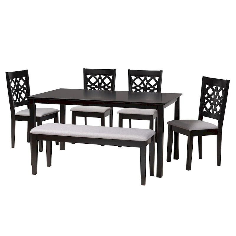 Abigail Modern styled Fabric and Wood Dining Set