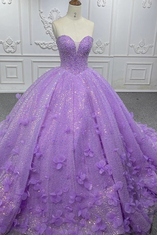 Quinceanera Dress Beading Appliques Strapless Sweetheart Ball Gown