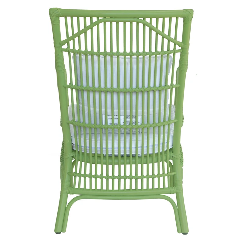 Rattan Slat Back Cushioned Arm Dining Accent Chair by East at Main - 24x25.5x39.25