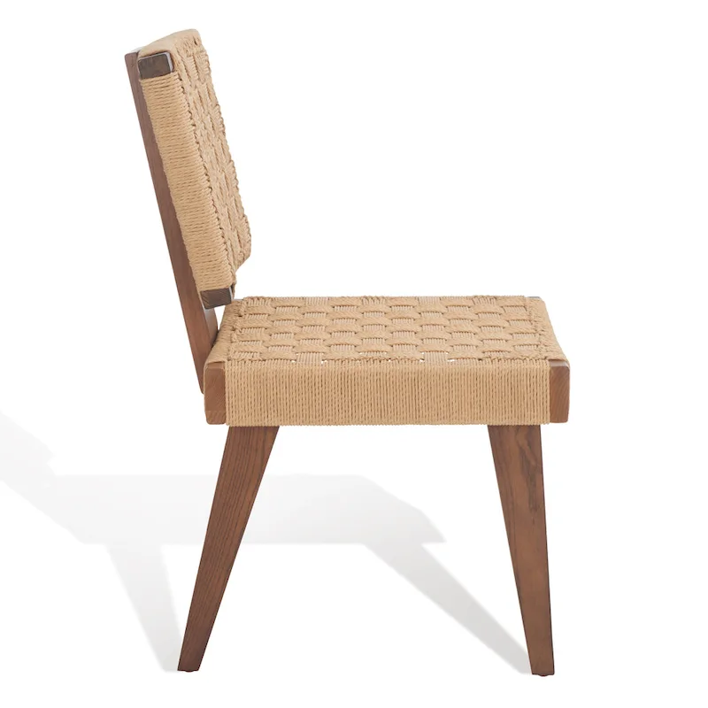 Woven Dining Chair Set of 2 - Natural Rattan Armless