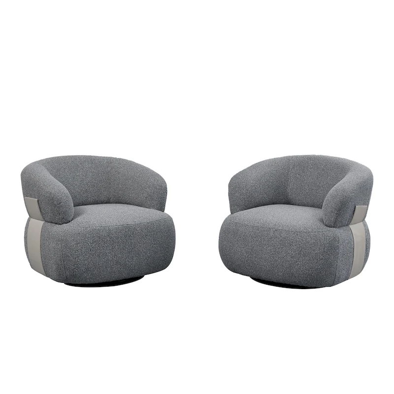Kieon 33 W 360 Swivel Modern Barrel Chair Accent Chair Set of 2
