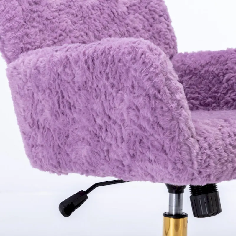 Furniture Office Chair,Artificial rabbit hair Home Office Chair with Golden Metal Base