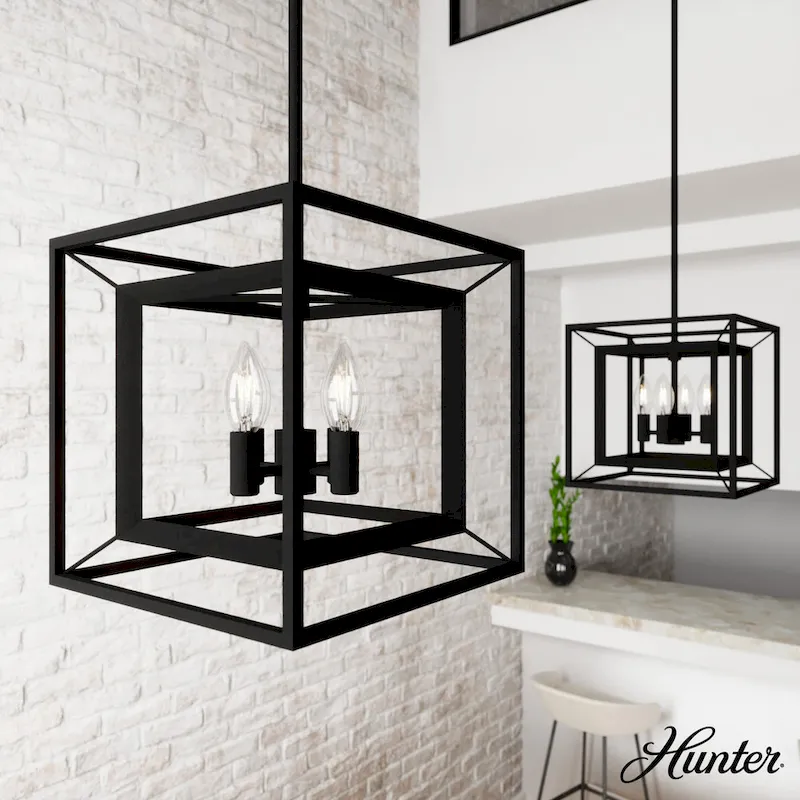 Hunter Doherty Convertible Pendant/ Semi-Flushmount - Kitchen Island, Entry, Dining - Industrial, Contemporary, Transitional