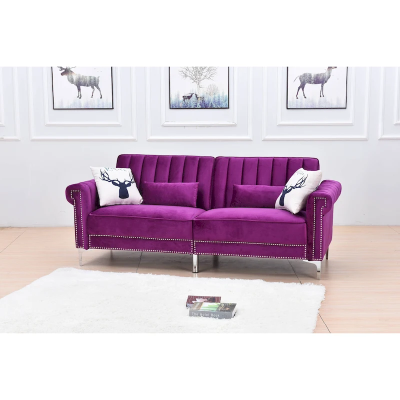 Legend Furniture Covertible Velvet Sofa Bed Sleeper