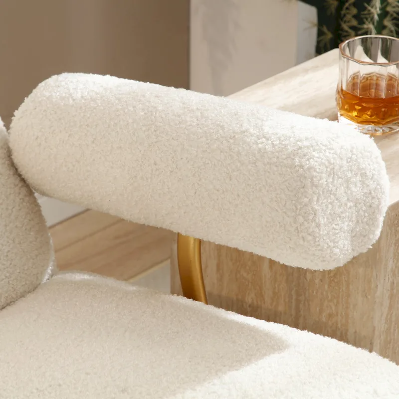 Modern Sherpa Fabric Nursery Rocking Chair