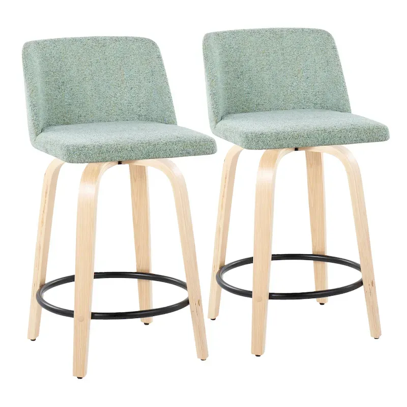 Carson Carrington Vallberga 24 Counter Stool with Natural Wood Base (Set of 2)