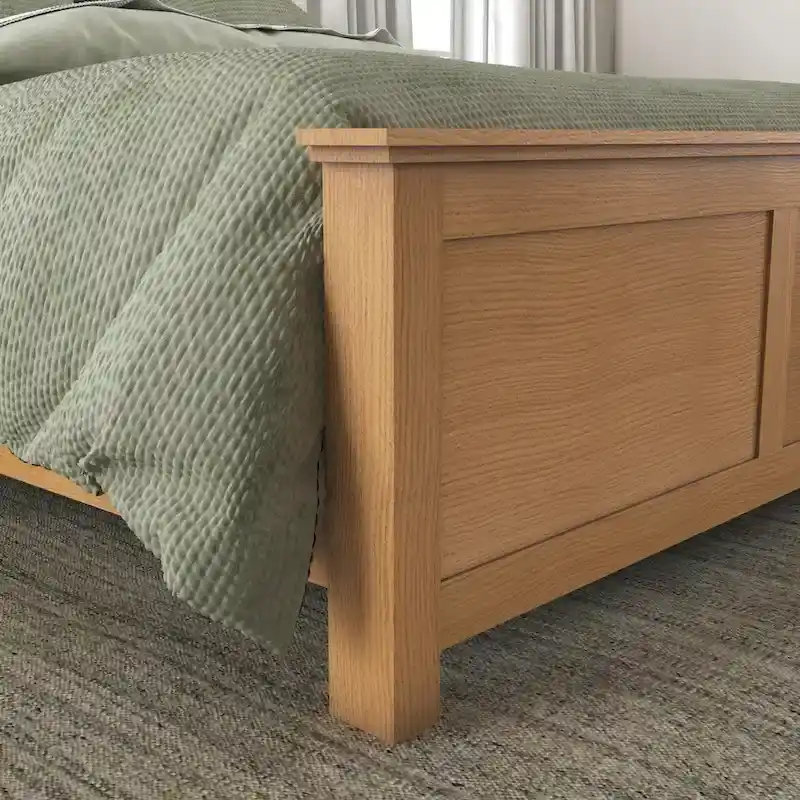 Oak Park Brown Wood King Bed and Two Nightstands