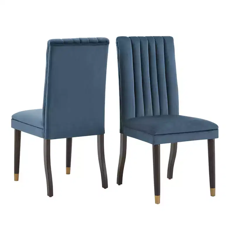 Pruett Velvet Channel Back Dining Chairs (Set of 2) - iNSPIREQ