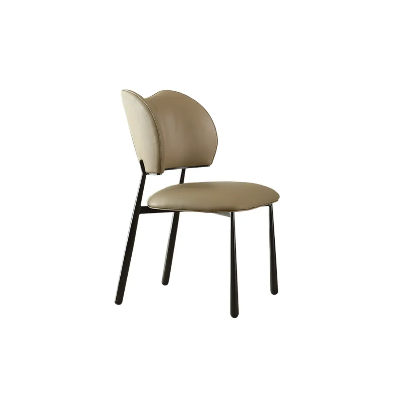 Retro Armless Faux Leather Upholstered Dining Chair