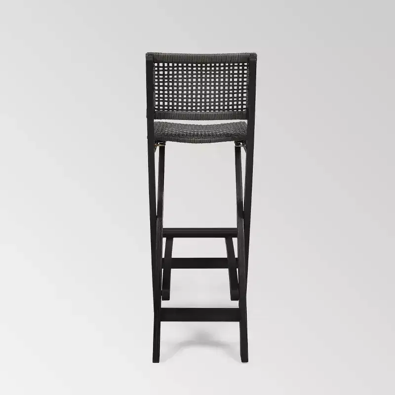 Polaris 4pk Acacia Wood Folding Barstools Dark Gray - Christopher Knight Home: Weather-Resistant Patio Seating