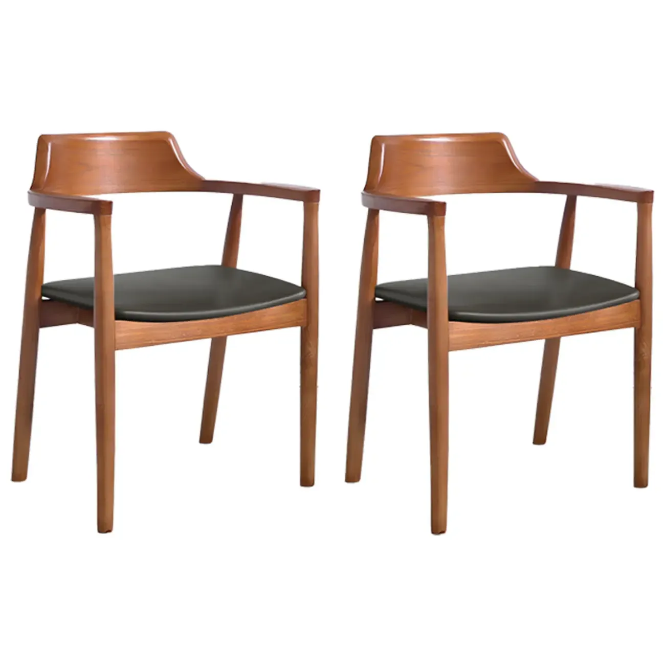 Mid Century Solid Wood Dining Chair Set of 2